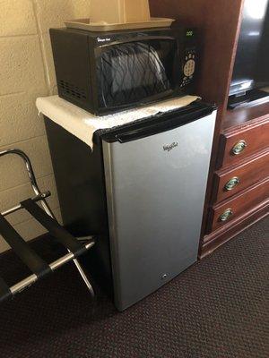 There was a microwave and a refrigerator in the room. We didn't use either of them.