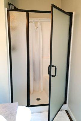 Framed Shower Door with Obscure Glass