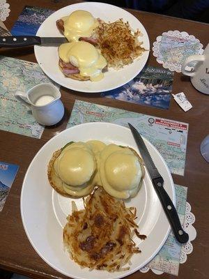 Veggie Benedict and traditional eggs Benedict. DELICIOUS!