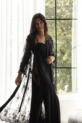 The Darling robe from Rya Collection. Exquisite lace with satin tie.