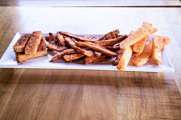 Tofu, Sweet Potato & Jicama Fries