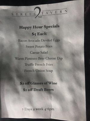 Happy Hour Menu