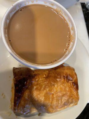 Chai and curry puff