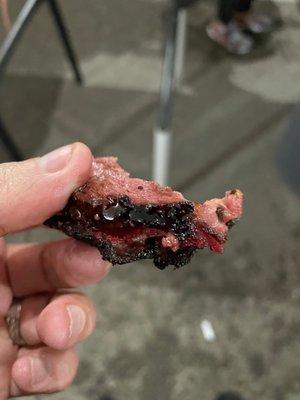 Wagyu pastrami (special chefs table event item) from HLSR World BBQ Cookoff tent 2022 done by Fire Craft BBQ in Kingwood, Texas