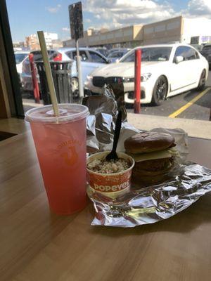 Ghost Pepper Bacon & Cheese Chicken Sandwich, Red Beans & Rice, & New Apple Cranberry Chilled Lemonade