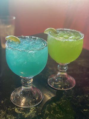 Midori Margarita and Blue Cadillac Margarita