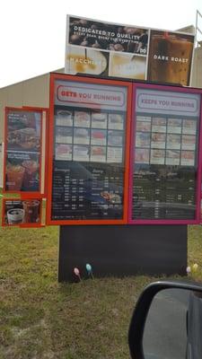 Drive thru menu