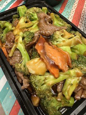 Beef and broccoli - yum! Just wish it didn't come with carrots