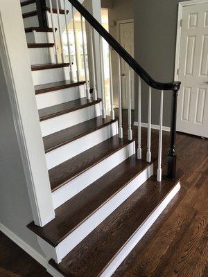 Stairs just been installed with spindles