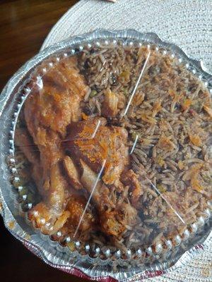 Black rice and chicken