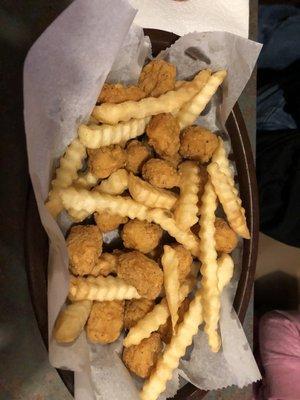 Popcorn chicken & fries