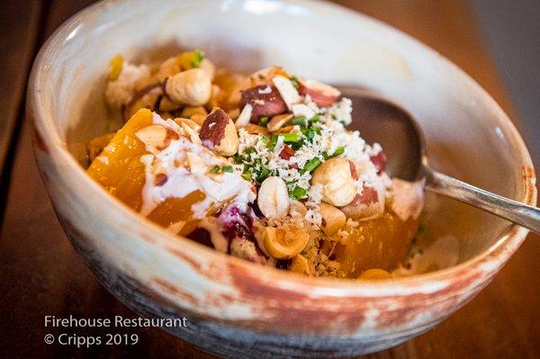 Marinated Beets, Herbed Yoghurt, Fresh Horseradish, Hazelnuts