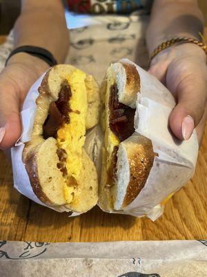 Egg & Cheese Sandwich with bacon