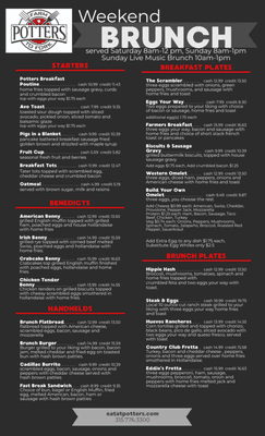 Weekend Brunch Menu Page 1