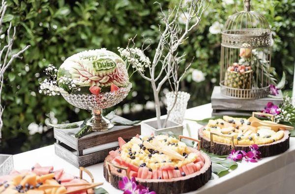 Assorted fruit spread with a personalized carving to honor the celebrant!