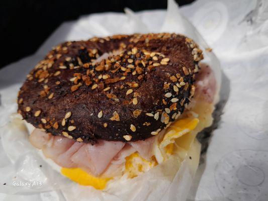 Country ham egg and cheese.