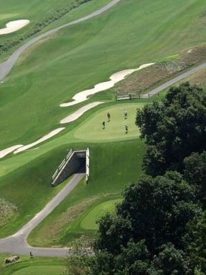 Hole #16 on top of the golf cart tunnel.