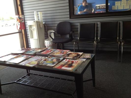 Waiting area is clean with plenty of seating & reading material available.