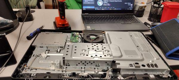 Laptop work including hardware replacement and cleaning