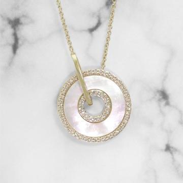 Mother of Pearl Pendant with Diamonds