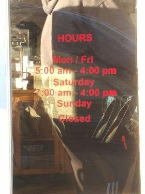 Drive-through posted hours