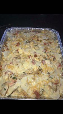 King ranch casserole 1/2 pan:$30.  10-12 servings