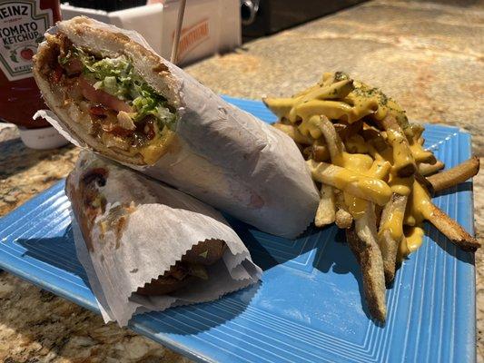 Chicken Philly Cheesesteak with Cheese Fries!