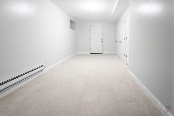 Paint and Plaster and installation of tile flooring