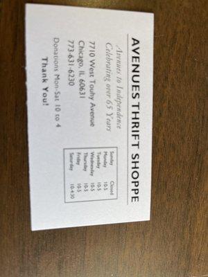 The business card with information