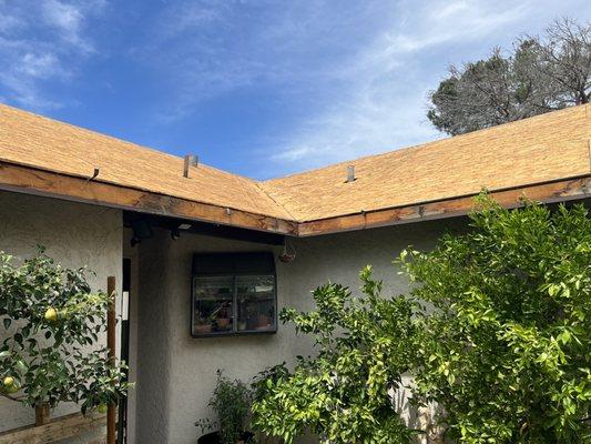 Roof and Gutters removed in prep of upcoming re-roof.