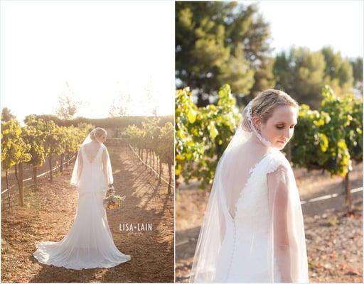 Dress and veil from Aria Bridal (dress by Maggie Sottero)
Venue: Orfila Vineyards, Photo: Lisa Lain Photography