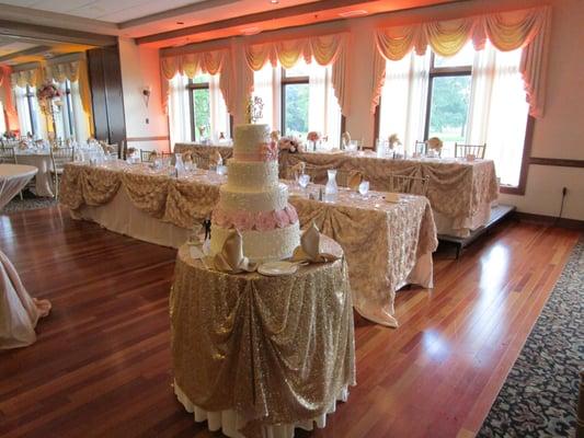 Gold & Baby Pink Wedding with linen and chair upgrades