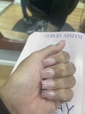 Nude pink gel set done by Paola