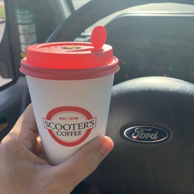 Scooter's really good Caramelicious Coffee!