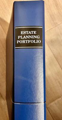 Our estate  planning portfolio with everything we need inside it!