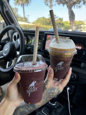 "Very Berry" and "Passionfruit Summer Smoothie" both 16oz