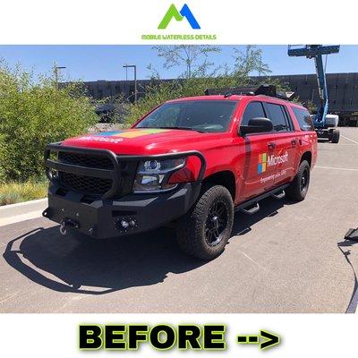 The BEFORE & AFTER of Microsoft's public safety vehicle.