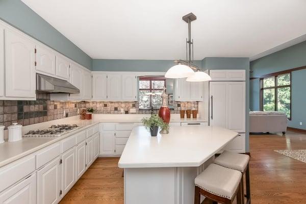 Enamel work on cabinets