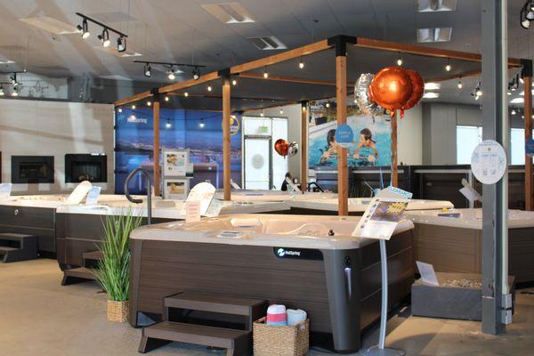 Concord showroom section for HotSpring hot tubs