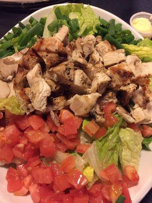 Grilled chicken salad, no cheese.