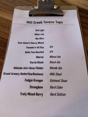 Tap list