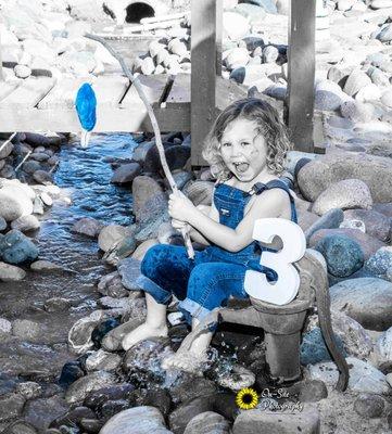 3 year little boys photos fishing in our Studio Creek On-Site Photography studio buckeye az