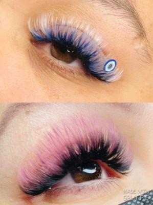 Colored lash extensions