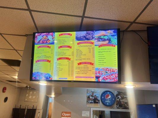 This is the menu when walking inside.