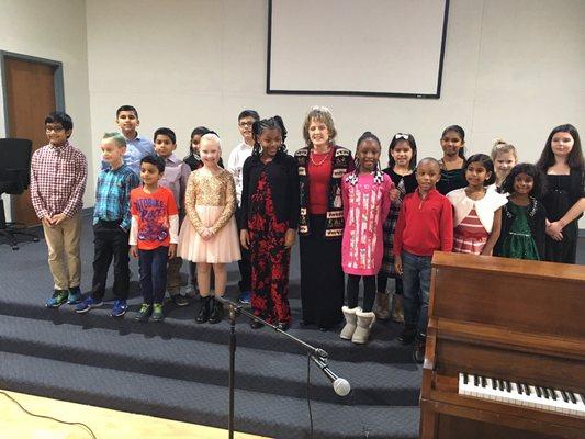 Christmas Recital. My students and I. The students did a great job.