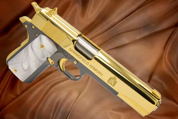 Springfield Armory 1911 MIL-SPEC - 24K GOLD & BLACK CHROME PLATED