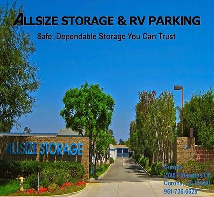 Allsize Storage & RV Parking Corona: Family owned & operated for other 25 years.