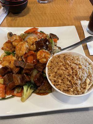 Steak & shrimp hibachi with fried rice