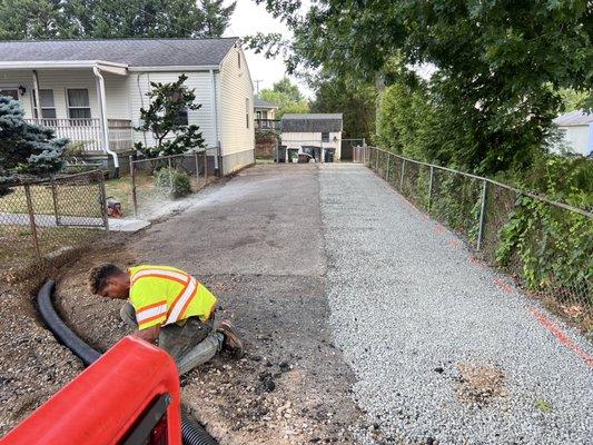 Asphalt replacement and French Drain Installation