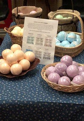 Try our all natural bath bombs and steamers for a more luxurious tub time experience. Available in 10 varieties!